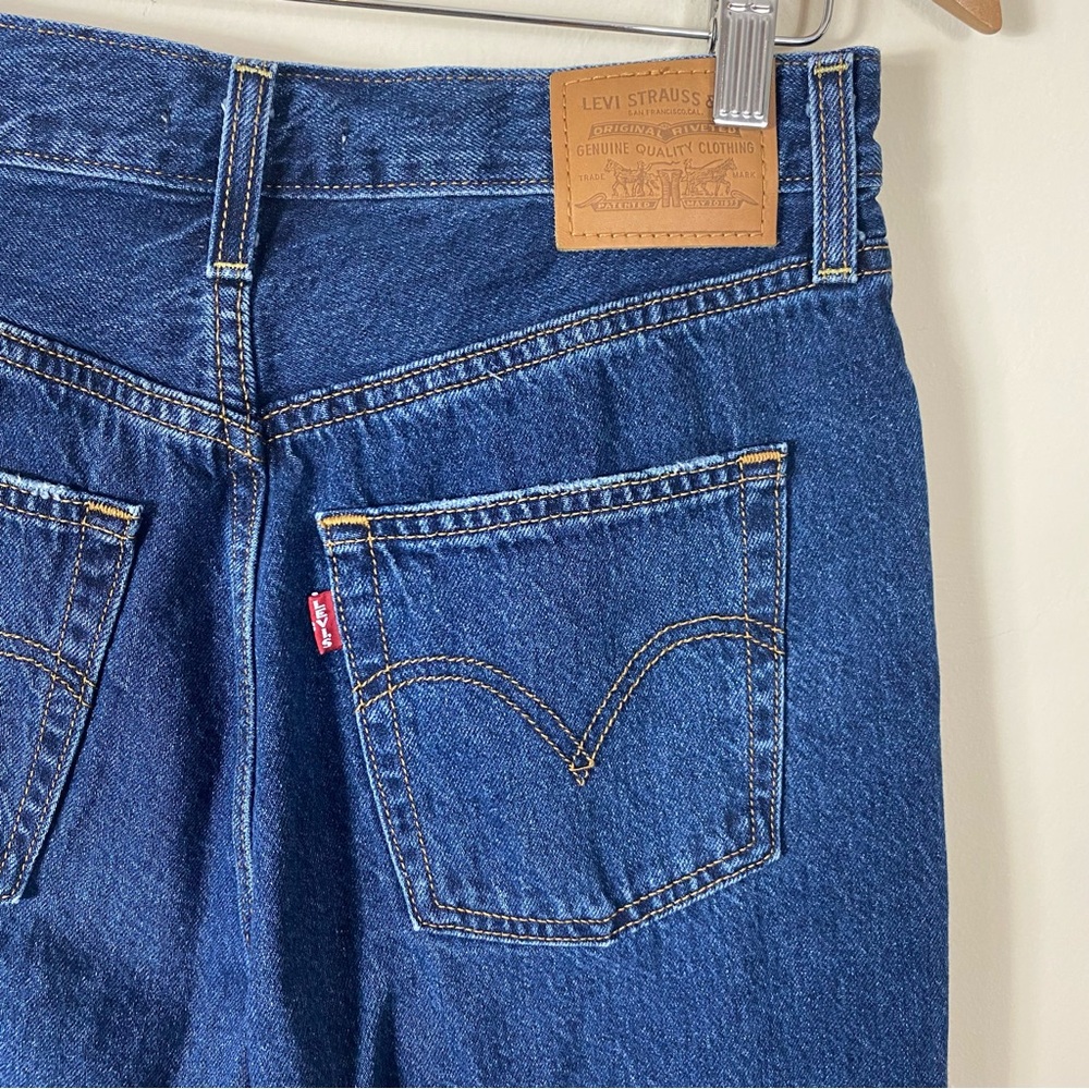 Levi’s Ribcage Straight Ankle Jeans in Noe Down Dark Wash - 28x27 - Picture 15 of 16